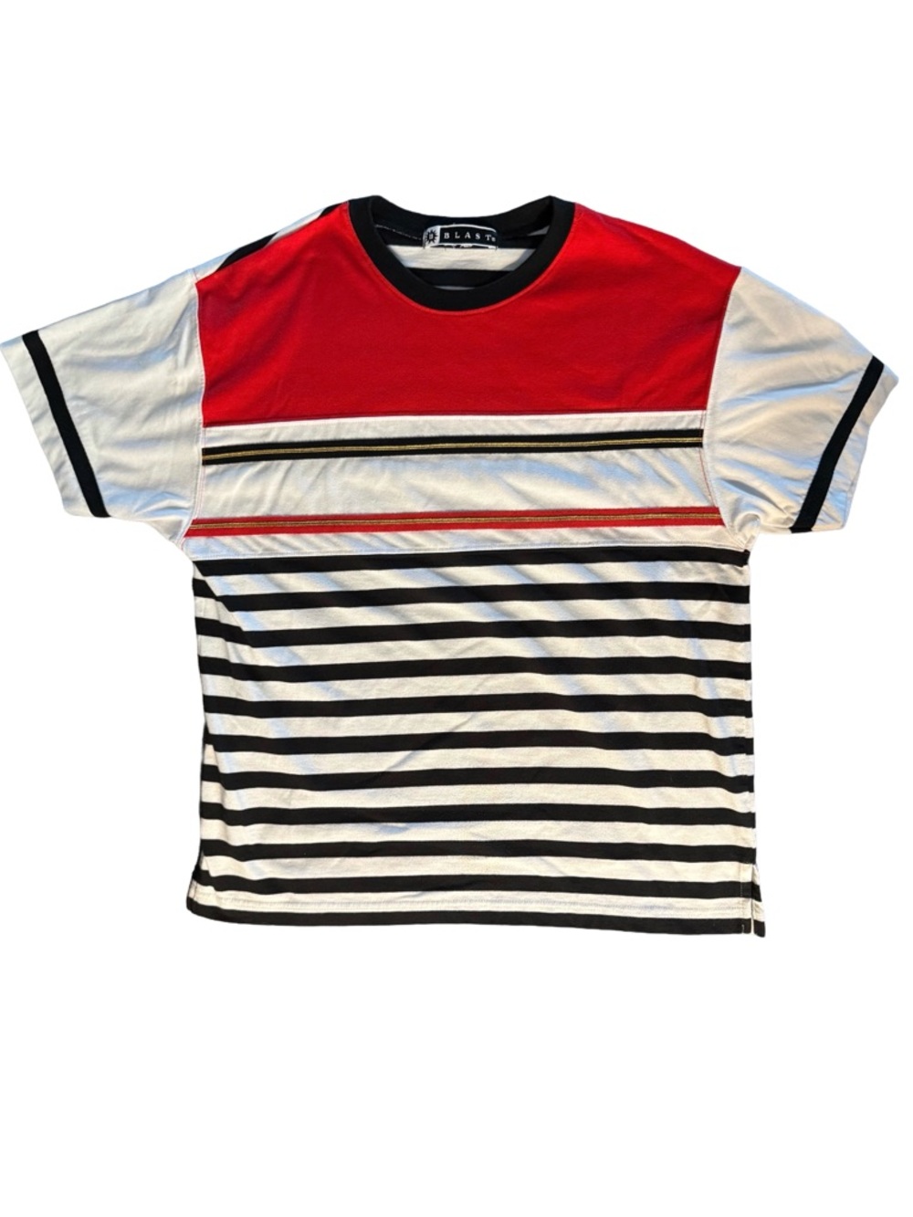 Vintage BLAST Men's Casual Striped Short Sleeve Tee